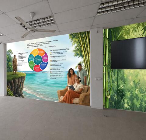 Lifestyle wall wrap design by 8finity Advertising